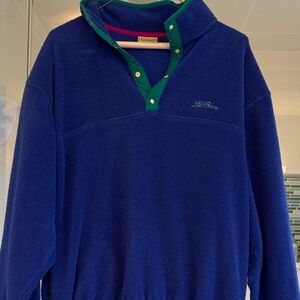 L.L. Bean Blue Fleece with Pink Trim